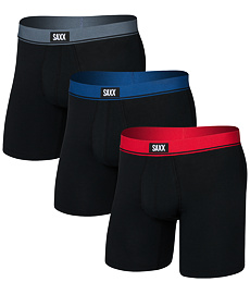 Zestaw męskiej bielizny typu bokserki SAXX ESSENTIAL COTTON BOXER BRIEF FLY 3 szt., red/navy/turbule